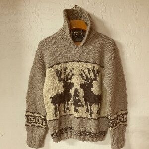 Ralph Lauren hand knit wool Polo reindeer sweater medium